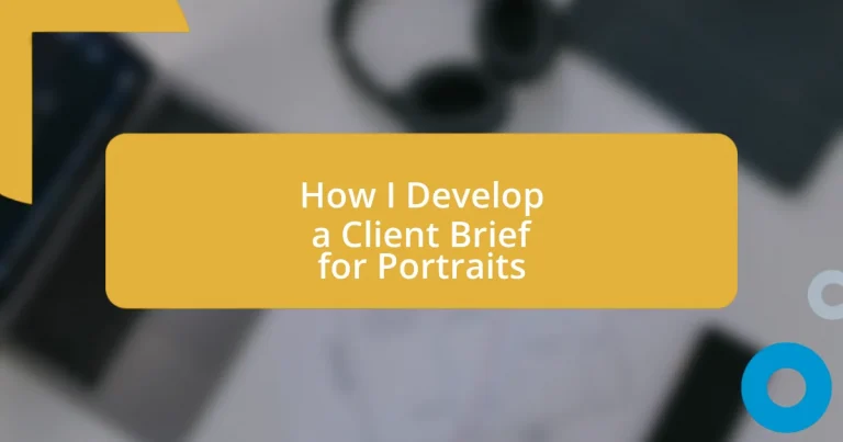 How I Develop a Client Brief for Portraits