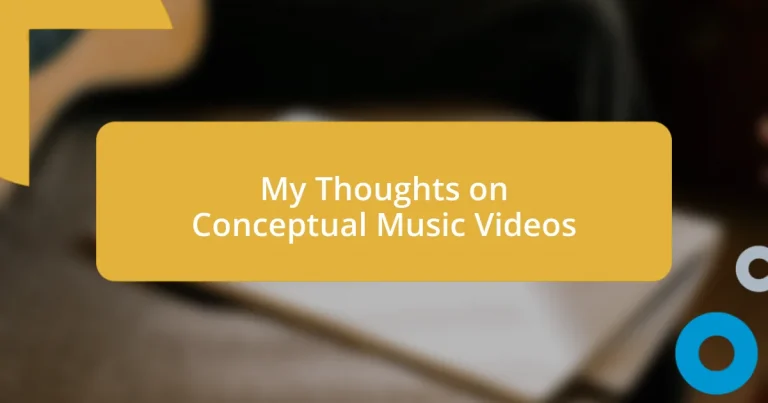 My Thoughts on Conceptual Music Videos