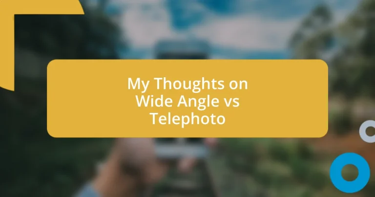 My Thoughts on Wide Angle vs Telephoto