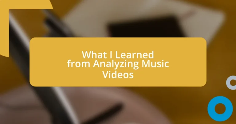 What I Learned from Analyzing Music Videos